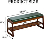 latifolia 2 Tier Shoe Rack Bench with Flip-Top Storage, Green