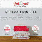 Lamb Chop Bedding Set, Twin Size 5-Piece Super Soft Fluffy Reversible Comforter & Sheet Set with Sham, (100% Officially Licensed Product) by Franco Collectibles