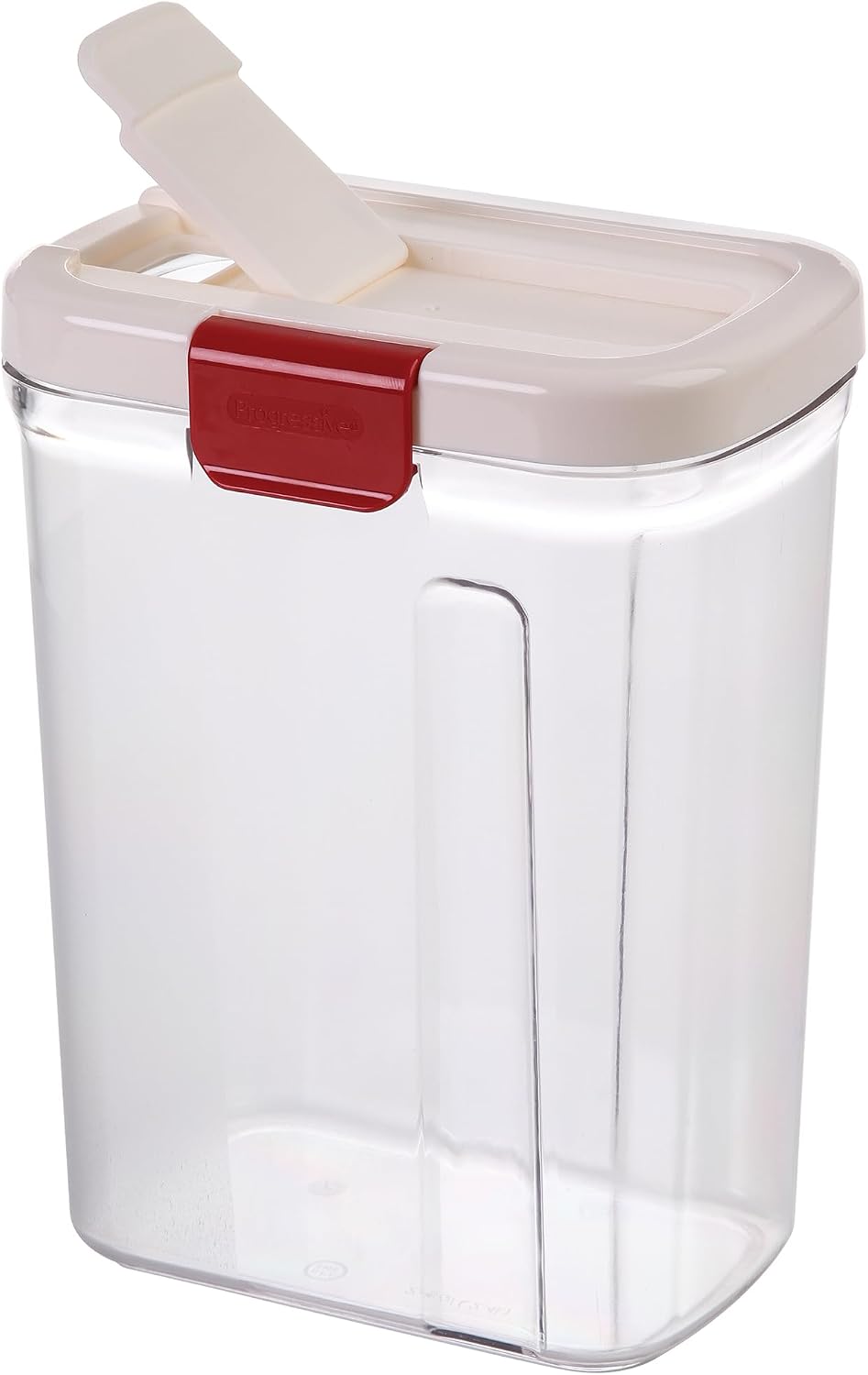 Progressive PrepSolutions Sugar Keeper – Airtight Storage Container for Keeping Sugar Fresh, BPA-Free, 4 lb Capacity, Easy Pour Design, White/red