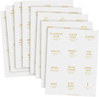 Talented Kitchen Labels for Storage Bins - Water-Resistant Food Container Stickers - Vinyl Jar Labels with Gold Text - Preprinted Pantry Container Stickers - 2.5 x 2.5 in, Pack of 144