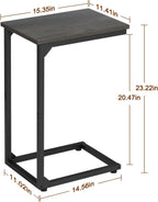 AMHANCIBLE C Shaped End Table Set of 2, Couch Side Table that Slide Under