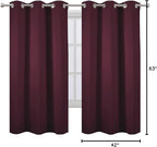 LEMOMO Burgundy Red Blackout Curtains 42 x 63 Inch Length/Set of 2 Curtain - Image 10