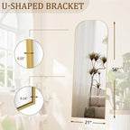 Koonmi Full Length Mirror, 56"x21" Mirror Full Length with Stand