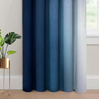 Yakamok Blue and Greyish White Ombre Curtains, Room Darkening Gradient Color - Image 4