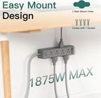 15FT Extension Cord, Power Strip Surge Protector with 12 AC Outlets & 4 USB