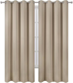 LEMOMO Blackout Curtains 66 x 84 inch/Khaki Curtains Set of 2 Panels/Thermal - Image 2