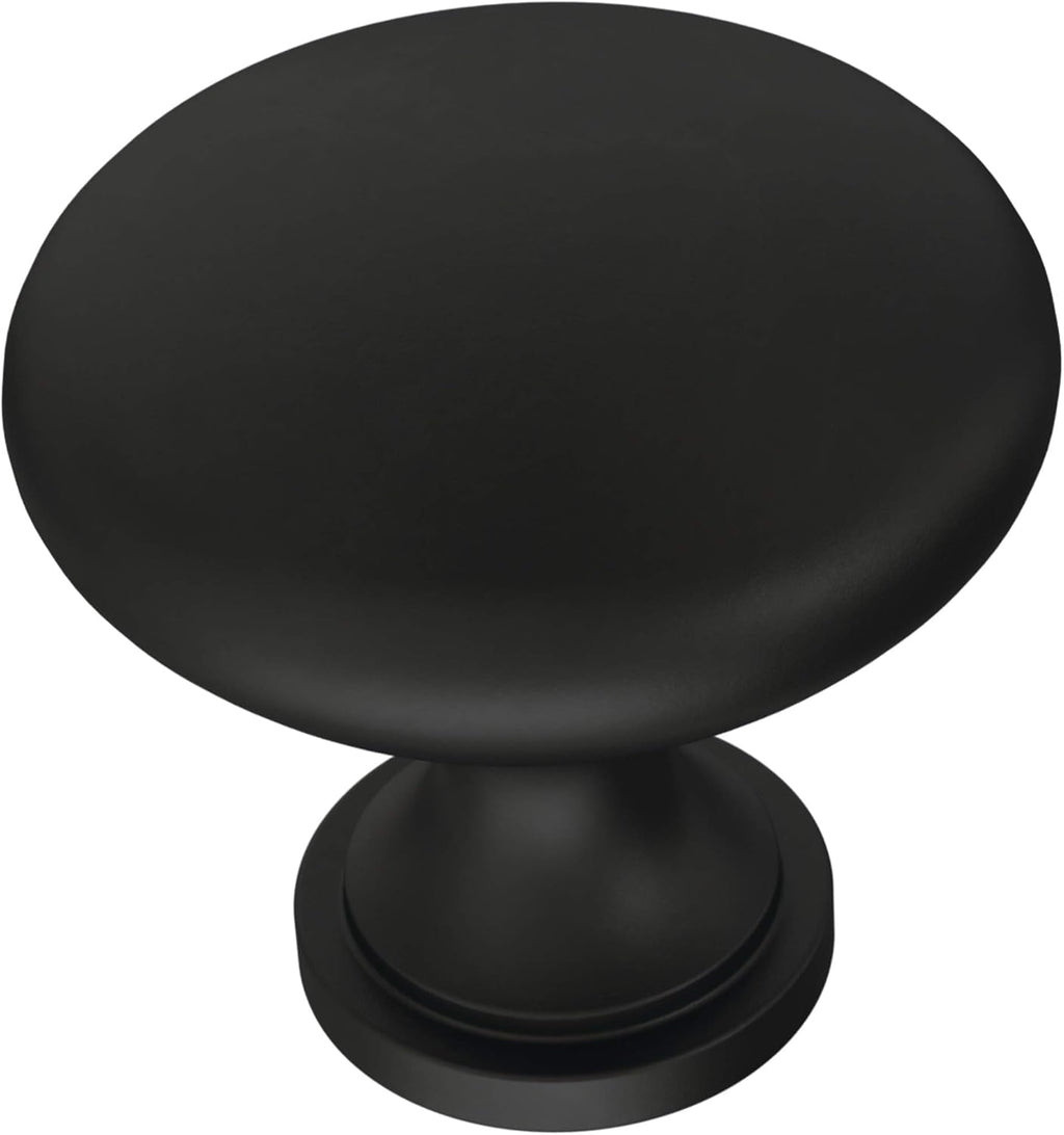 Franklin Brass (10-Pack) – Matte Black Cabinet Knobs for Dressers, Drawers, Kitchen Cabinet Door, Vanity, Furniture, Closet Knobs, 1-3/16 Inch Round | Mushroom