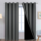 Yakamok Dark Grey Full Shade Curtain Panels, Heavy Duty Lined Curtains 84 by Yakamok