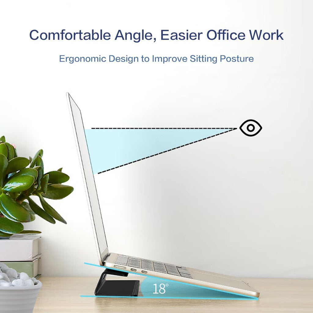 Aluminum Laptop Stand Riser, Portable Cooling Wedge for All Laptops