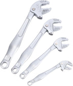 Self Adjusting Wrench, Self Locking Adjustable Wrench Set with Crab Shaped Ratchet Mechanism for Pipe Maintenance Vehicle Repair Home Workshop