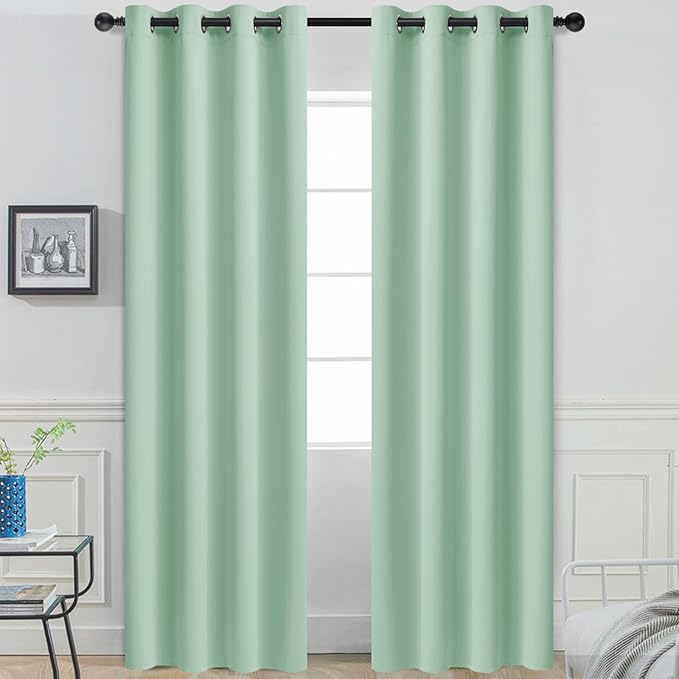Yakamok Light Sage Green Blackout Curtains by Yakamok