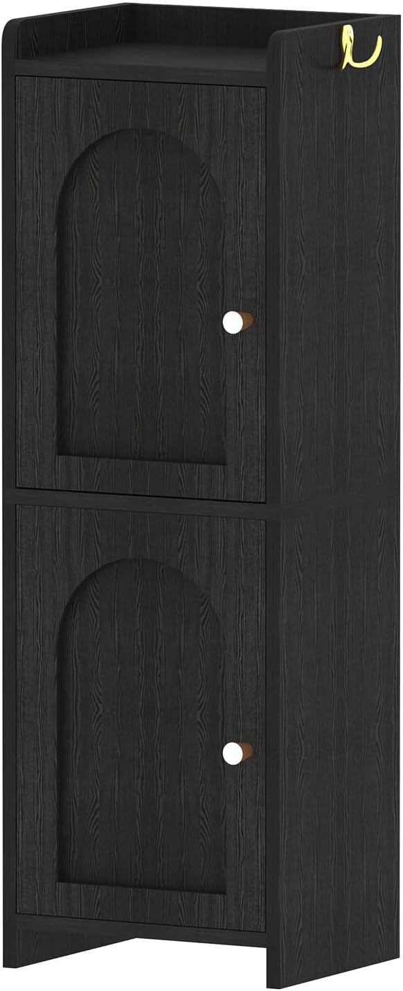 Arbuxzuy Small Bathroom Storage Cabinet with 2 Doors and Adjustable Shelf