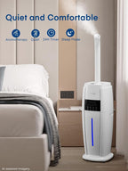 18L Humidifier Large Room, 60H Runtime, Triple Mist 1300mL/H, Top Fill