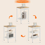 HOOBRO Side Table with Charging Station, Small End Table for Small Space