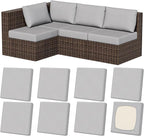 8Pcs Stretch Patio Cushion Covers, Outdoor Couch & Sofa Replacement Slipcovers by VORSHAPE
