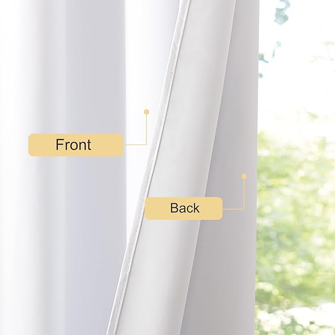 NICETOWN White Blackout Curtains 84 inches Long, Grommet 100% Blackout Window - Image 6