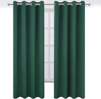 LEMOMO Blackout Curtains 52 x 120 Inch Long Dark Green Curtains Set of 2 Panels - Image 2
