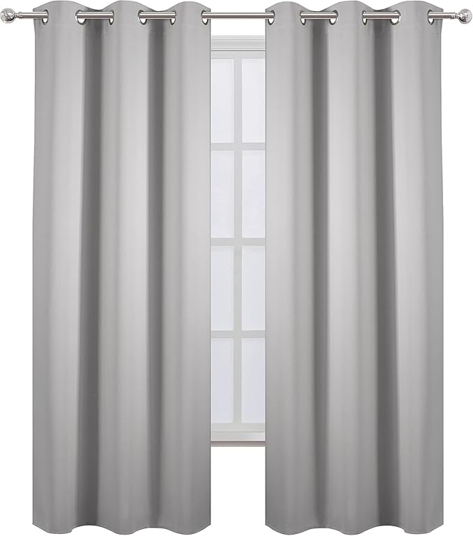 LEMOMO Blackout Curtains 38 x 84 inch/Light Grey Curtains Set of 2 - Image 4