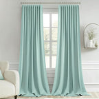 MIULEE Aqua Back Tab Blackout Curtains 108 Inch Long 2 Panels Set - Image 9