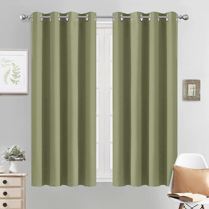 Yakamok 63 Inch Long Blackout Curtains Room Darkening Thermal Insulated by Yakamok