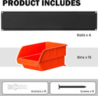 Wall Mounted Storage Bins, Plastic Hanging Storage Organizer Bins