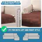 H.VERSAILTEX Velvet Stretch Sectional Couch Covers 4 Pieces Sofa Seat Cushion - Image 5