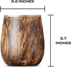 S'well Stainless Steel Wine Tumbler - 9 Fl Oz - Teakwood - Triple-Layered Vacuum-Insulated Container Designed to Keep Drinks Colder, Longer - BPA-Free Barware Accessories