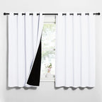 NICETOWN White 100% Blackout Lined Curtains, 2 Thick Layers Completely Blackout by NICETOWN