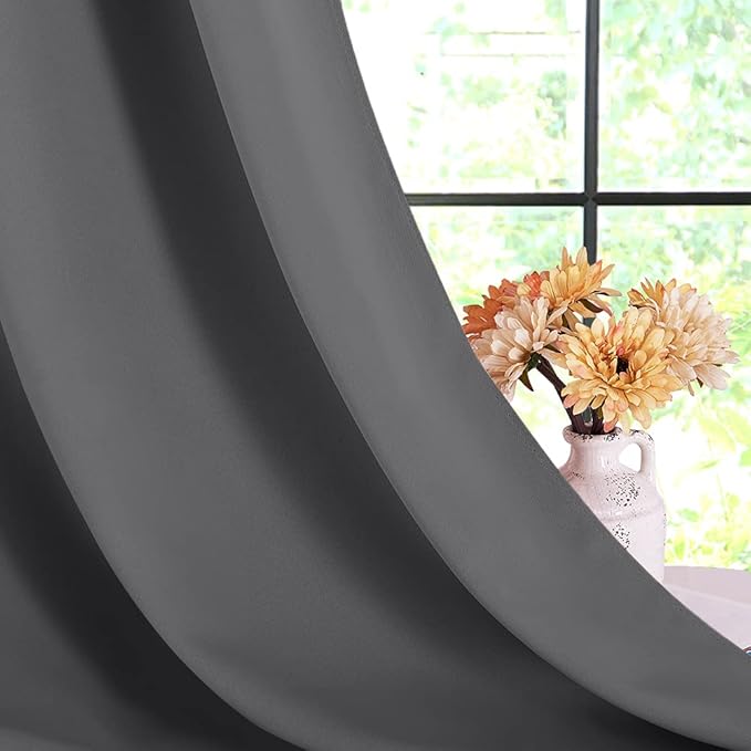 NICETOWN Grey Blackout Curtain Panels - Image 5