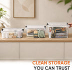 Superio 7.4 Quart Clear Plastic Storage Bin with Lid, Stackable Organizer Box, BPA-Free Storage Container for Home, Garage, School & Office, 1 Pack