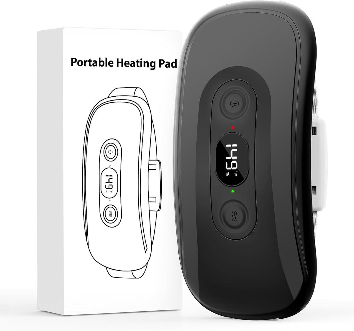GLYDUNY Portable Cordless Heating Pad, Wearable Rechargeable Heat Pad