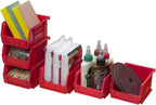 Akro-Mils 30210 AkroBins Plastic Storage Bins, 5"x4"x3", Red, 6-Pack