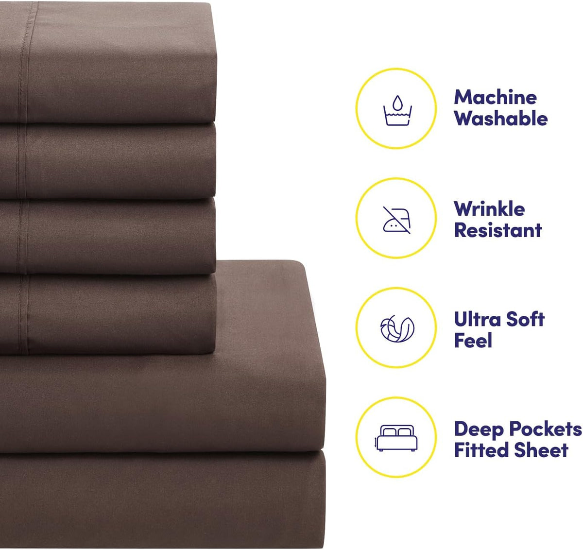 Twin Comforter Set with Sheets - 5-Piece Bedding Collection - 1 Comforter, 1 Fitted Sheet, 1 Flat, 2 Pillowcases - Deep Pocket - Soft & Premium Quality - Ideal for All Seasons, Chocolate Brown