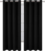 LEMOMO Blackout Curtains 52 x 90 Inch Long Black Curtains Set of 2 Panels Room - Image 2