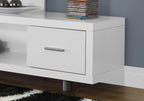 Monarch Specialties TV Stand with 1 Drawer, 60"W, White