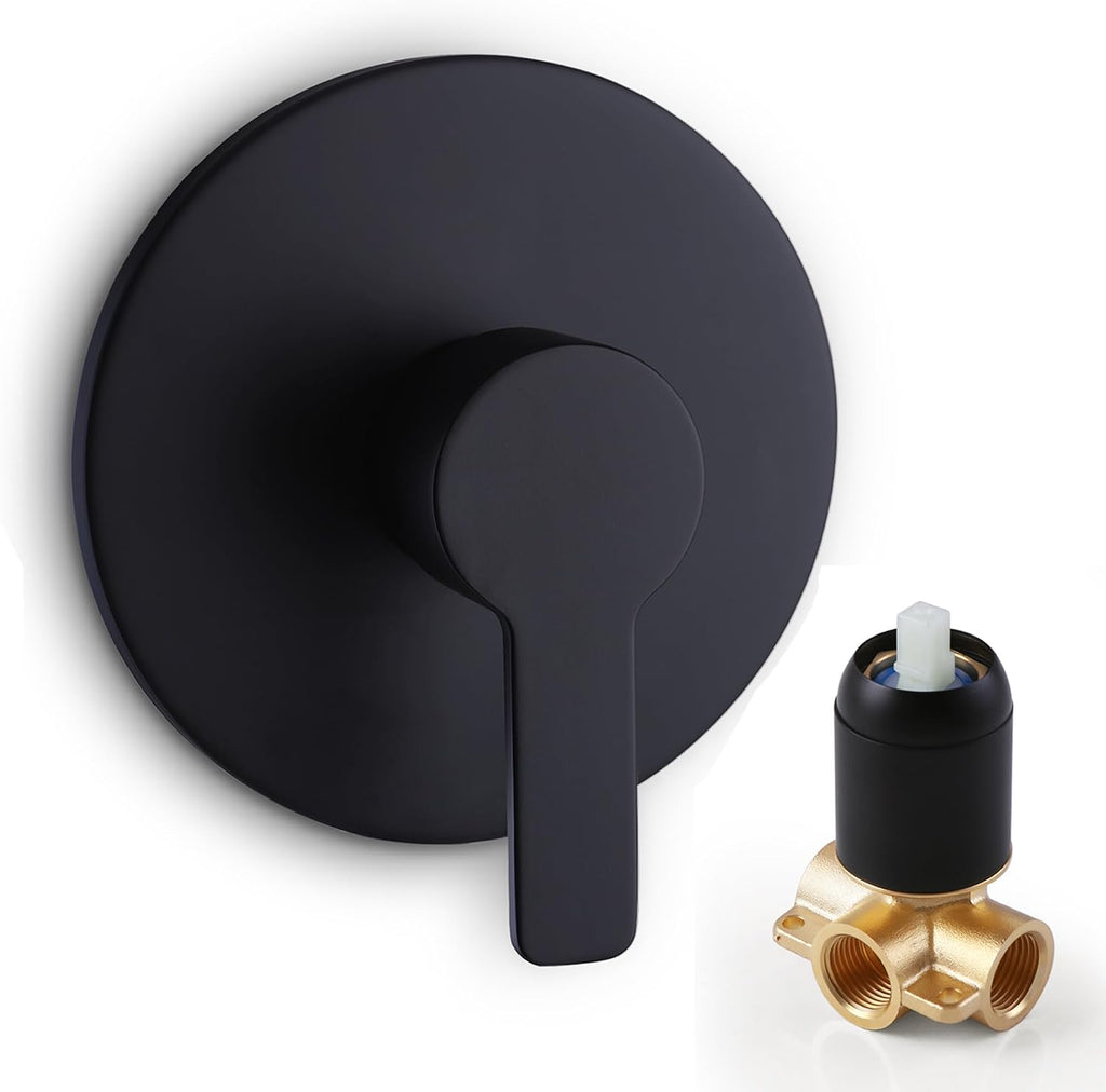 Shower Valve Handle Trim Kit Rough-in Control Valve, Matte Black