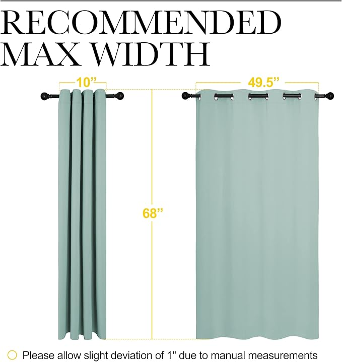 NICETOWN Bedroom Curtain Panels Blackout Draperies, Thermal Insulated Solid - Image 7