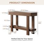 Console Table for Entryway, 47.2" Narrow Farmhouse Sofa Table Walnut