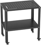 TORACK Rolling Metal Workbench, 32x20.5 in Work Table with Perforated Top