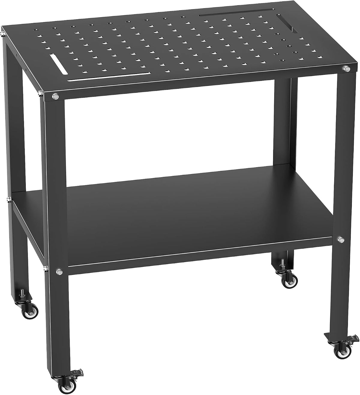 TORACK Rolling Metal Workbench, 32x20.5 in Work Table with Perforated Top
