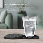 UMIRRO Absorbent Felt & Silicone Drink Cup Coasters Set of 6 with Holder