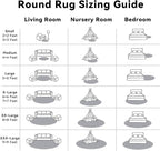 OLANLY Light Grey Round Rugs for Bedroom - Image 8