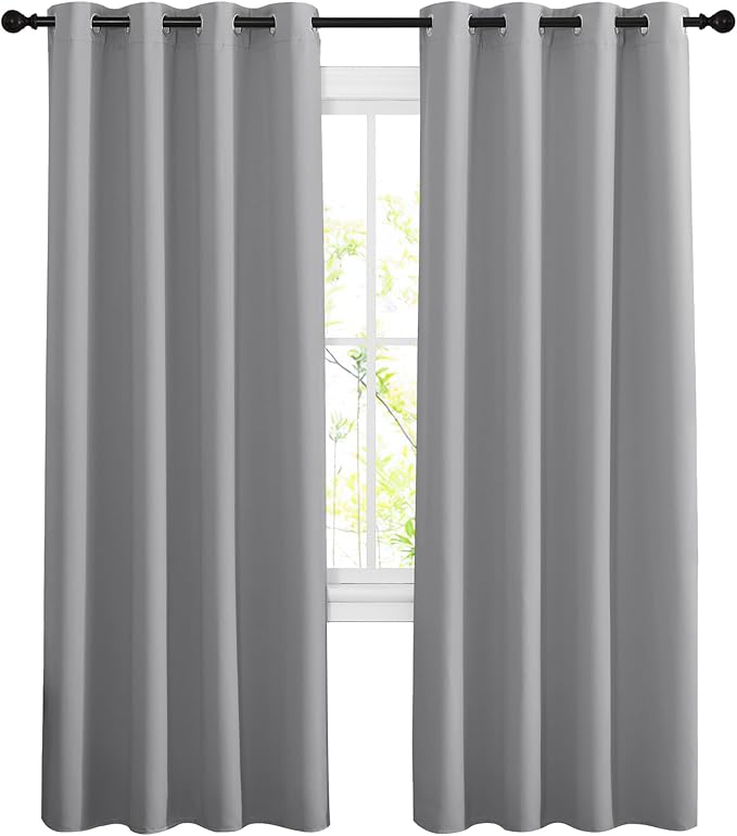 NICETOWN Blackout Silver Grey Living Room Curtains by NICETOWN