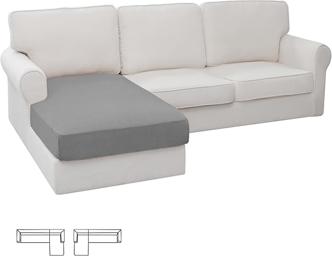 Easy-Going Stretch Sectional Couch Covers 1 Piece Chaise Lounge Slipcover L by Easy-Going