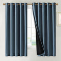 NICETOWN 100% Blackout Lined Curtains, Smoky Blue, 1 Pair, 2 Thick Layers by NICETOWN
