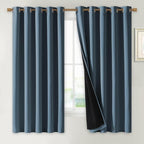 NICETOWN 100% Blackout Lined Curtains, Smoky Blue, 1 Pair, 2 Thick Layers by NICETOWN