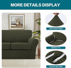 Turquoize 3 Piece Sofa Covers for 2 Cushion Couch Sofa Slipcover Soft Couch - Image 4