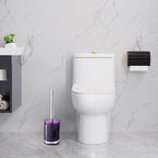 Bathroom Accessories Set,Soap Dispenser,Soap Dish,Toothbrush Holder, Tumbler,Toilet Brush and Holder, Acrylic Bathroom Accessories Set Complete, Modern Bathroom Décor, Gift for Home (Dark Purple)
