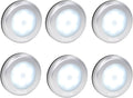 Searik 6 Pack Motion Sensor Lights Indoor, Magnetic Cordless Battery Powered LED Night Light Step Stair Closet Lights Under-Cabinet Lighting Stick On Anywhere Lamp for Home Kitchen Cabinet Bathroom