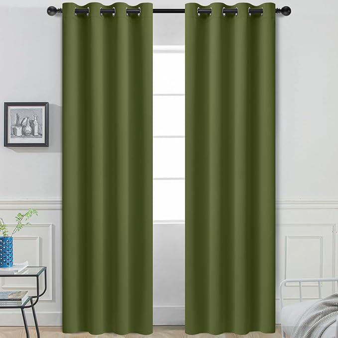 Yakamok Olive Green Blackout Curtains by Yakamok
